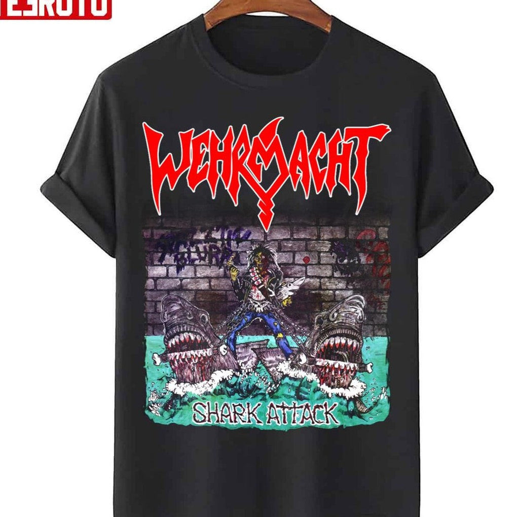 Shark Attack Wehrmacht Old School Thrash Metal Unisex T-Shirt