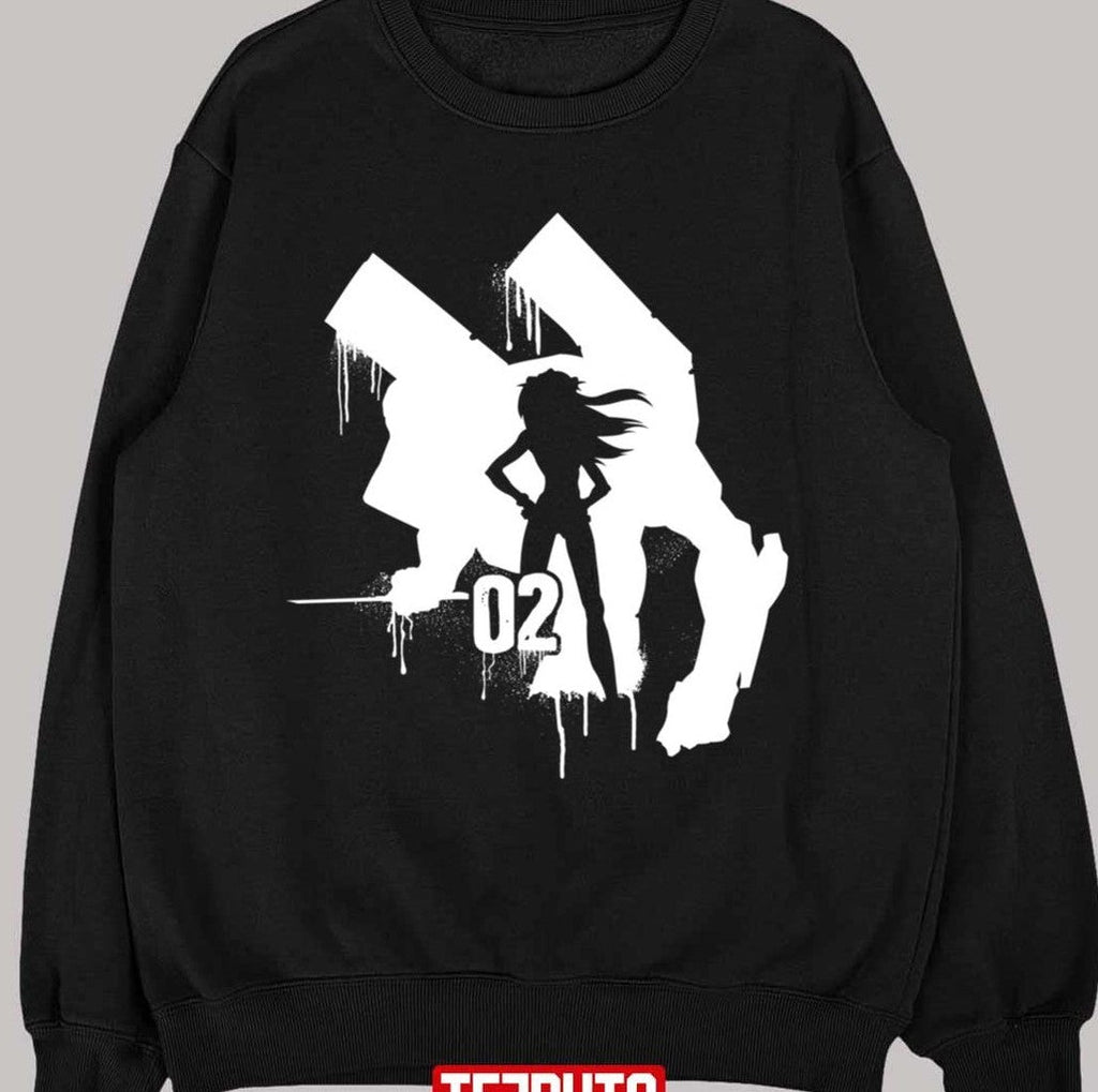 Asuka Eva Unit 02 Asuka Langley Soryu Character Bw Art Unisex T-shirt
