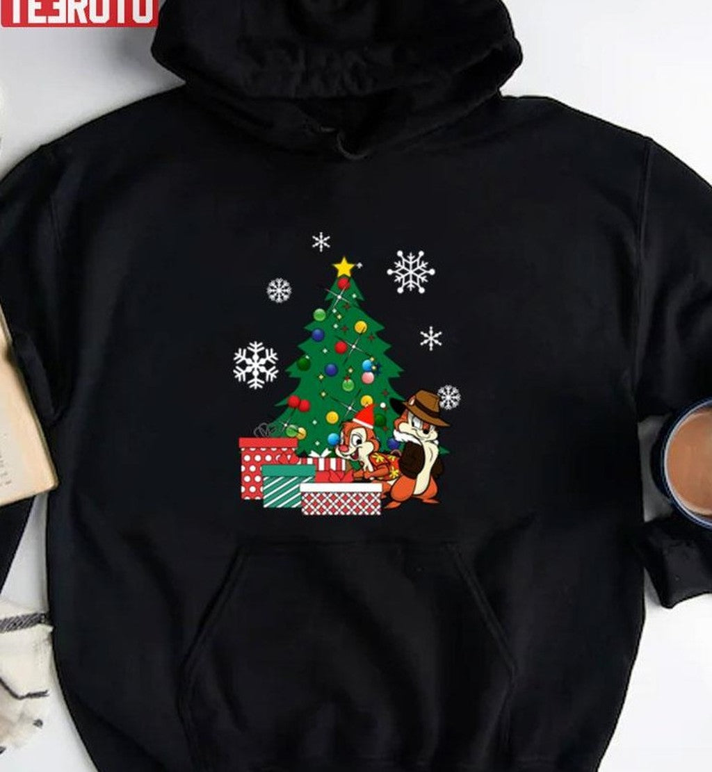 Around The Cartoon Chip N Dale Rangers Christmas Tree Unisex Sweatshirt