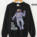 Bitcoin Astronaut To The Moon Light Text Unisex Sweatshirt