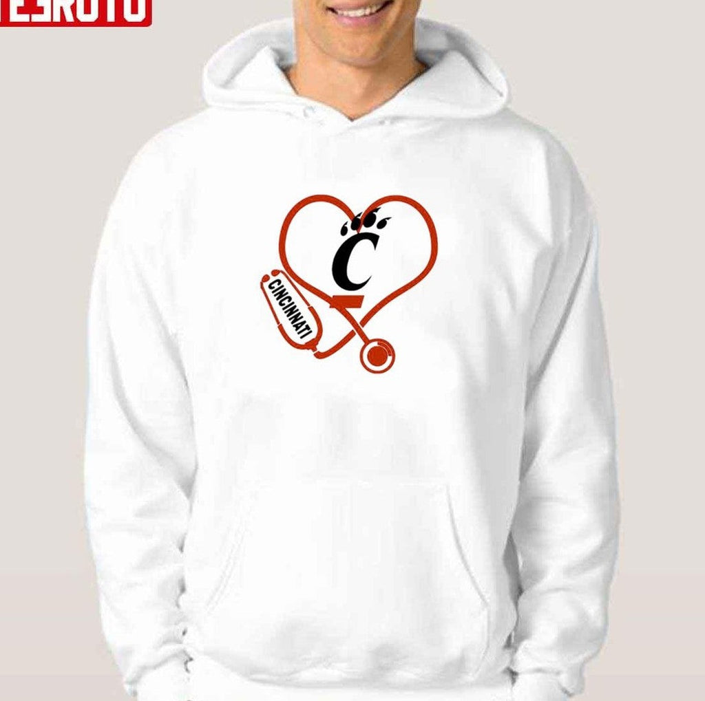 Nurse Love Cincinnati Bearcats Heartbeat Unisex T-Shirt