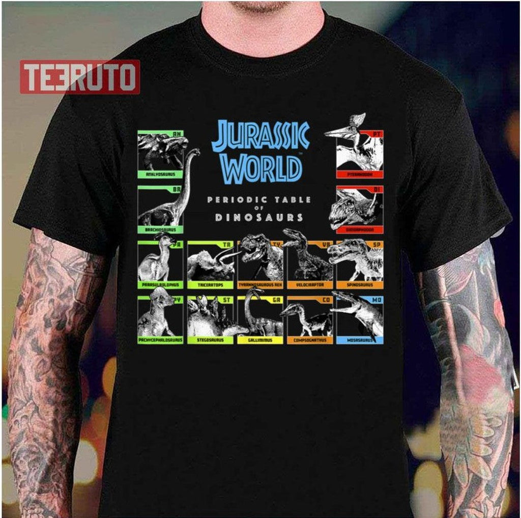 Periodic Table Of Dinosaurs Jurassic World Unisex T-Shirt