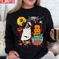 Bernese Mountain Dog Mummy Halloween Dog Scary Pumpkins Unisex Sweatshirt