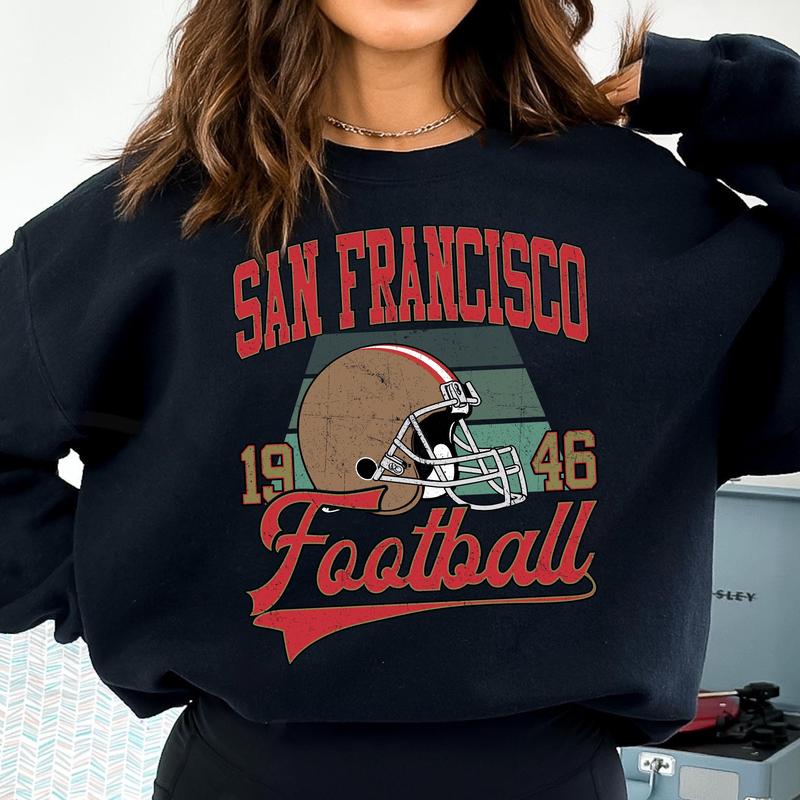 San Francisco Vintage Football Crewneck Sweatshirt, Vintage San Francisco Football Sweatshirt For Sports Fans Unisex, Gift For Fan