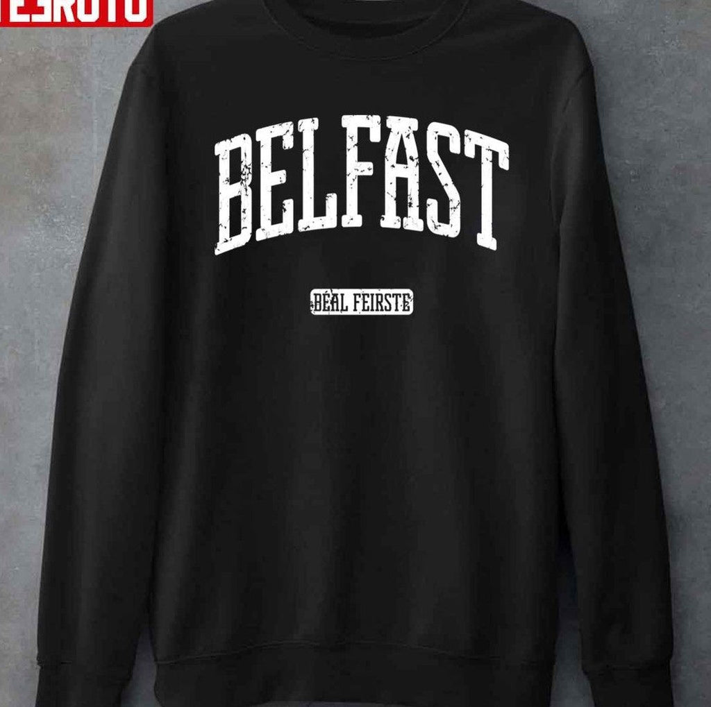 Belfast White College Style Unisex T-Shirt