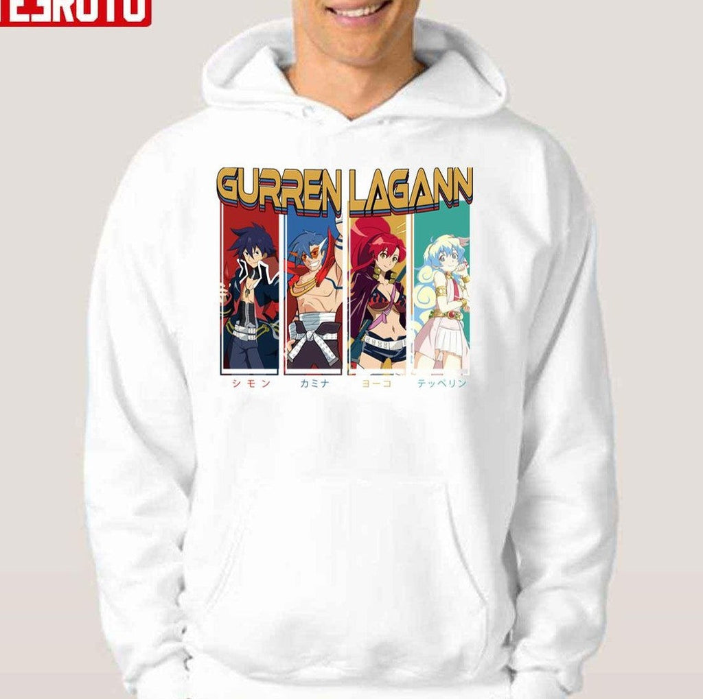 Simon Yoko Littner Kamina Nia Teppelin Characters Gurren Lagann Unisex Hoodie