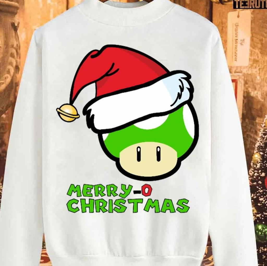 Santa Mushroom Merry O Christmas Unisex Sweatshirt