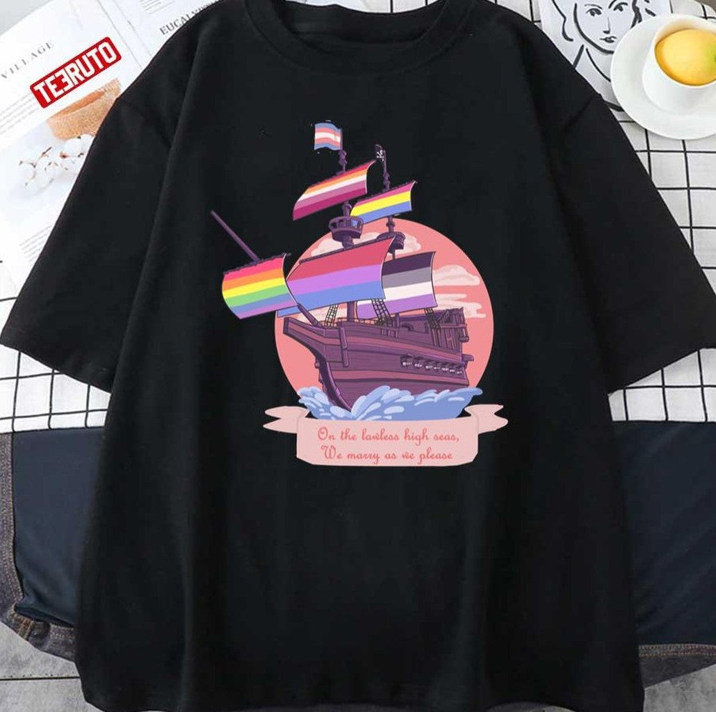 Pride Pirate Ship Unisex T-Shirt