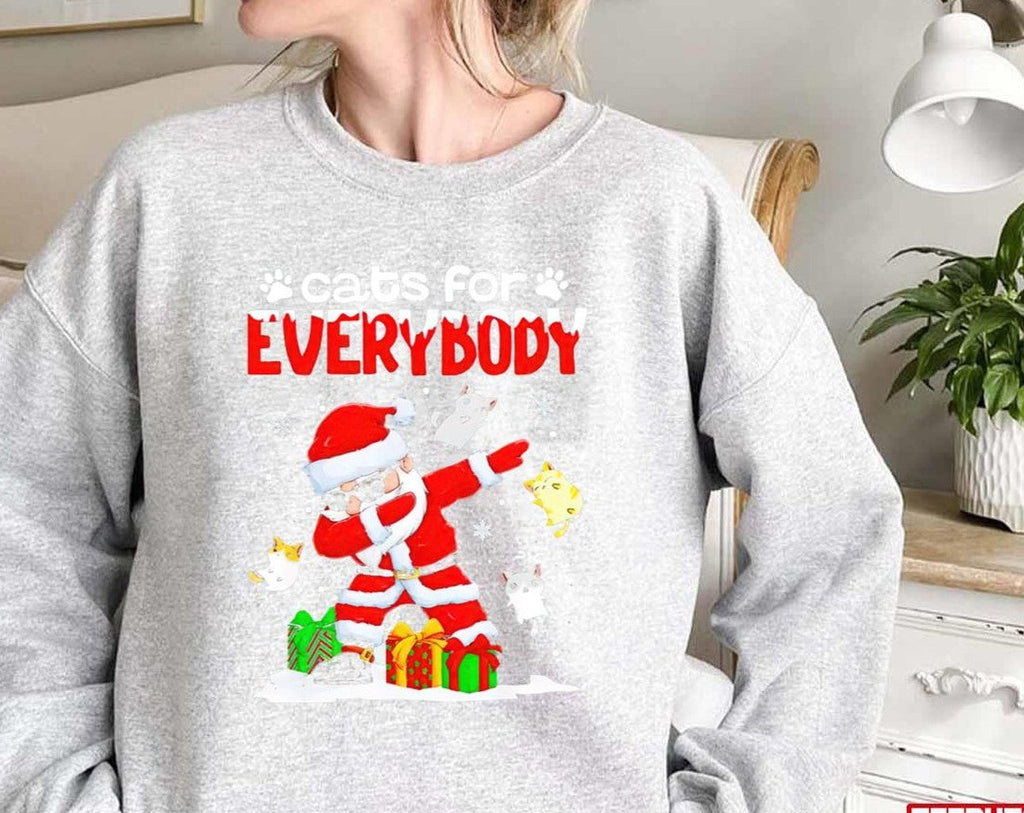 Santa Dabbing Cats For Everybody Funny Christmas Unisex T-Shirt