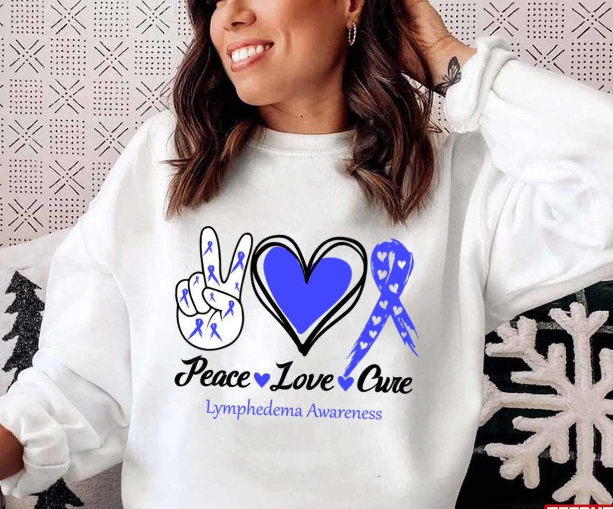 Peace Love Cure Lymphedema Awareness Unisex T-Shirt