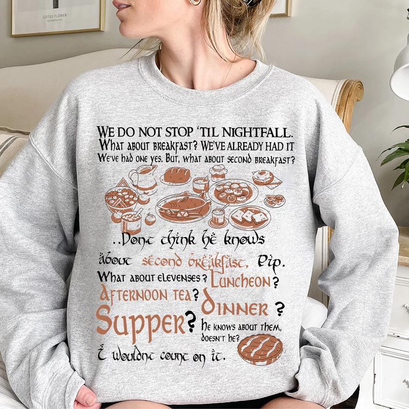 LOTR Second Breakfast T Shirt Hoodie Sweatshirt Sweater