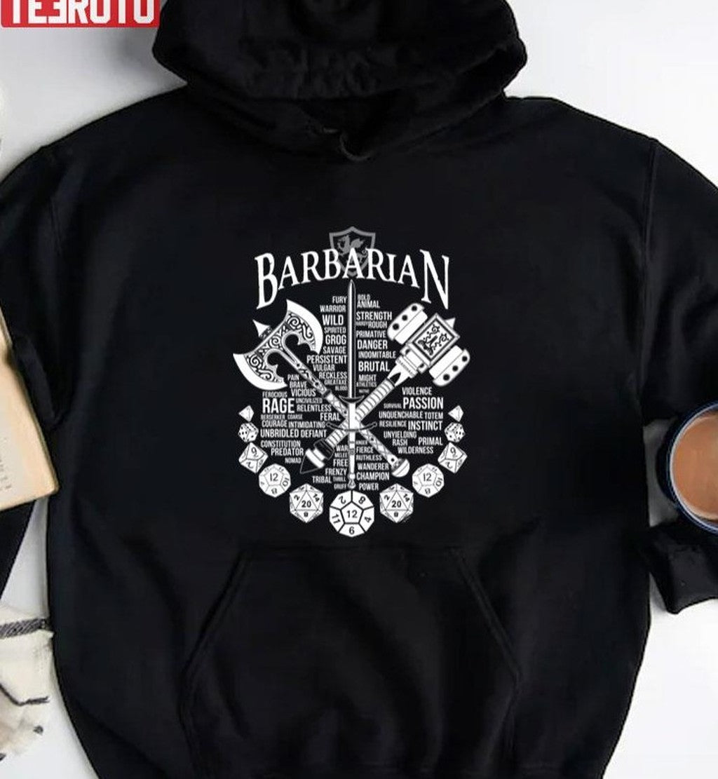 Rpg Class Series Barbarian White Version Active Unisex Sweatshirt