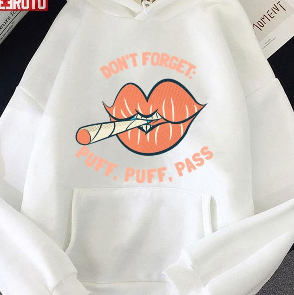 Puff Puff Pass 420 Cannabis Lips Joint Unisex T-shirt