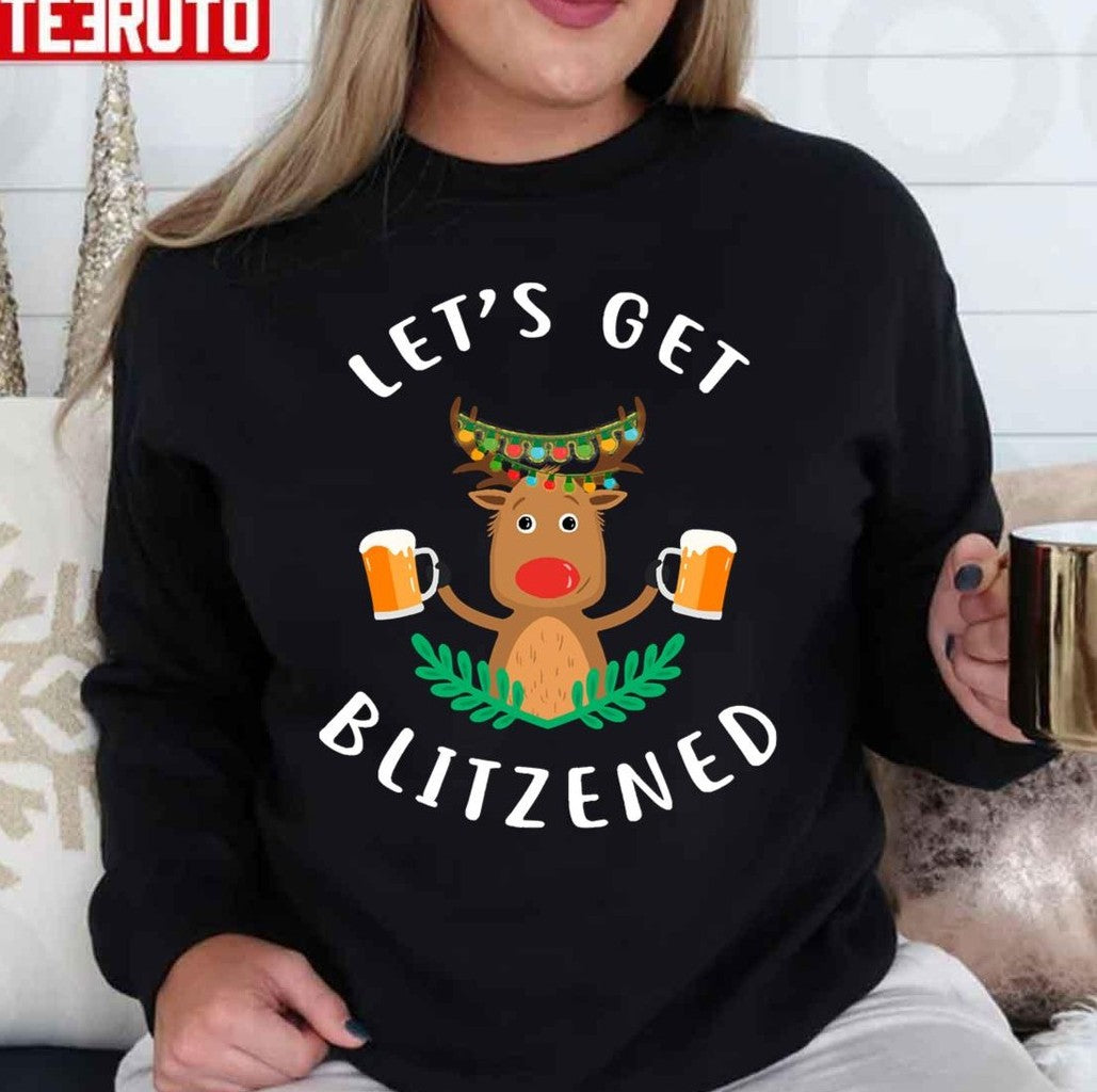 Reindeer Let's Get Blitzened Unisex T-Shirt