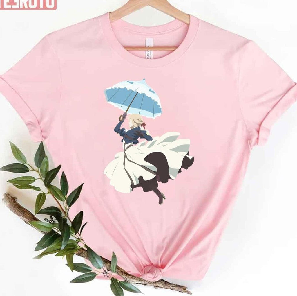 Parasol Minimalist Art Violet Evergarden Unisex T-Shirt