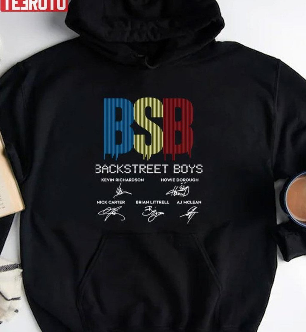 Pop Band 90s Backstreet Boys Members With Signature Unisex T-Shirt
