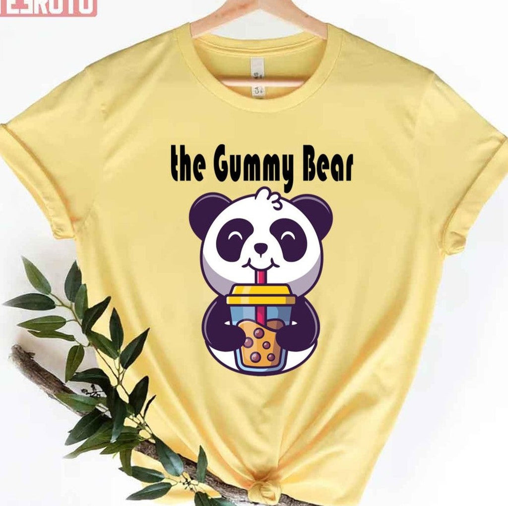 Panda Drinking Milk Tea The Gummy Bear Song Unisex T-Shirt