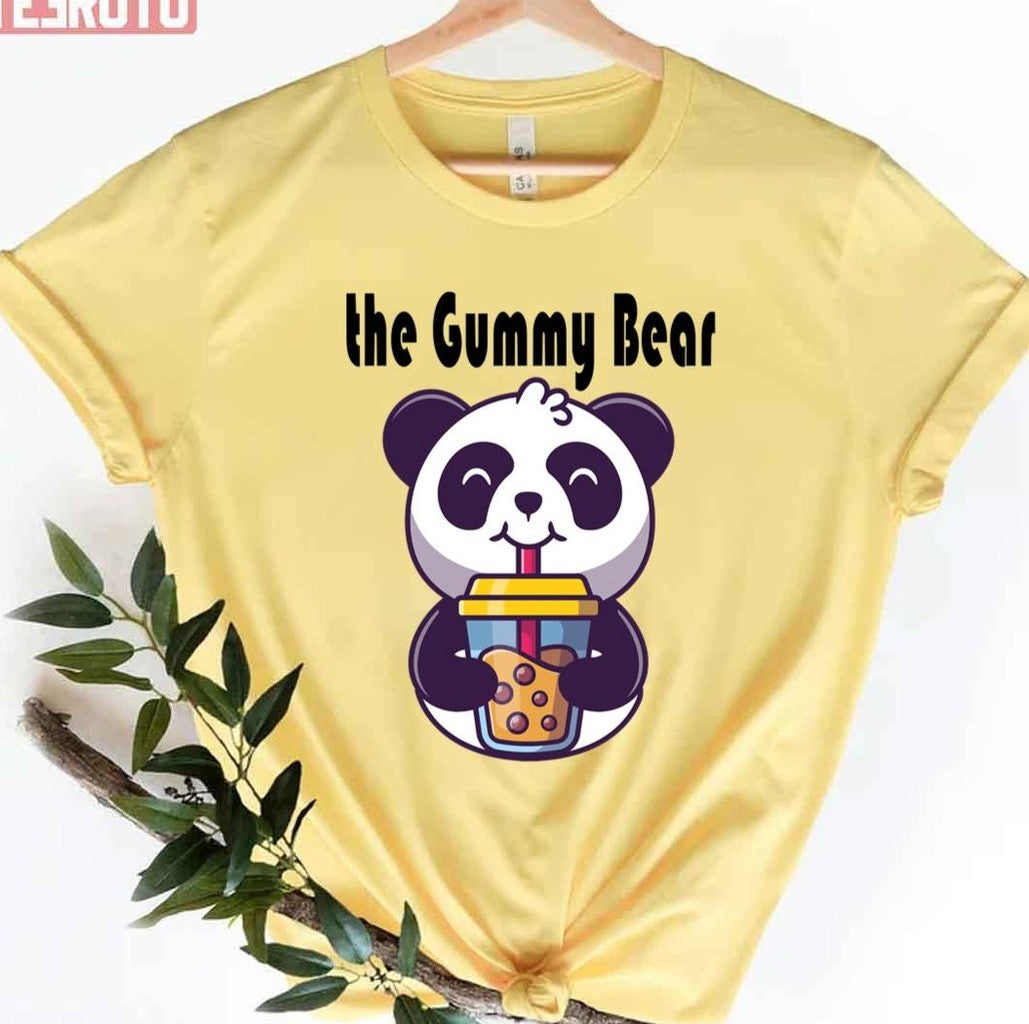 Panda Drinking Milk Tea The Gummy Bear Song Unisex T-Shirt