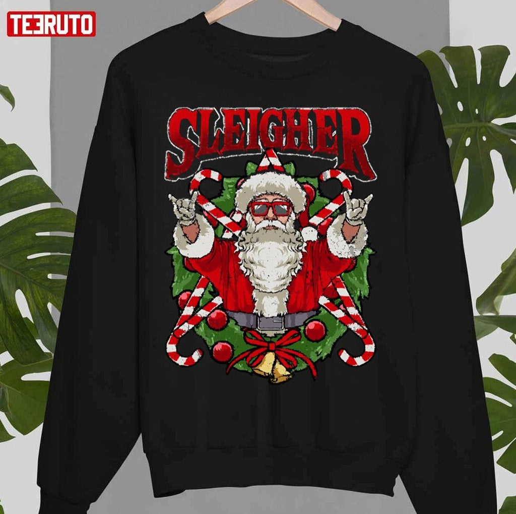Sleigher Santa Claus Rocker Heavy Metal Christmas Essential Unisex T-Shirt