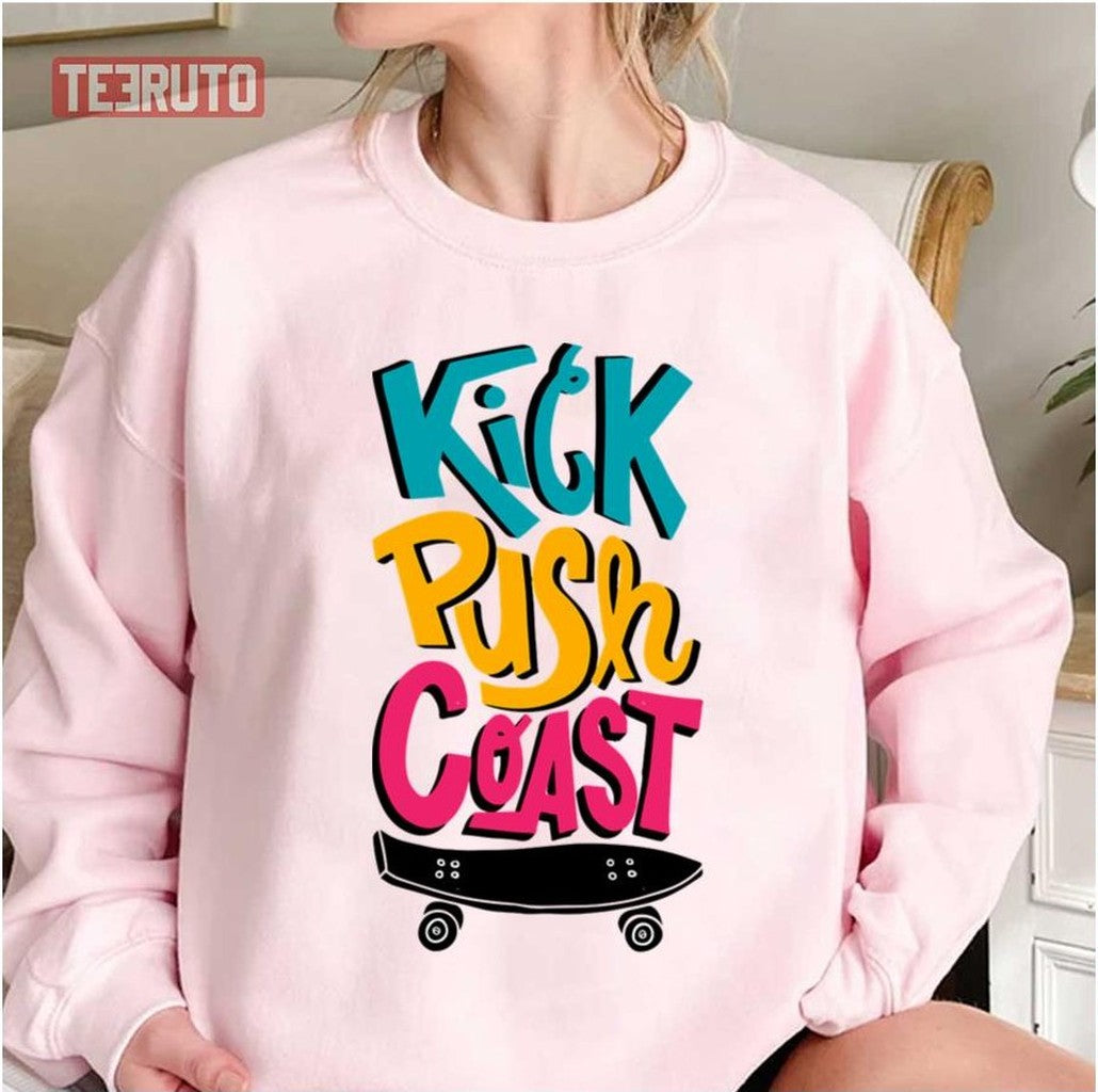 Skateboard Design Kick Push Coast Unisex Sweatshirt