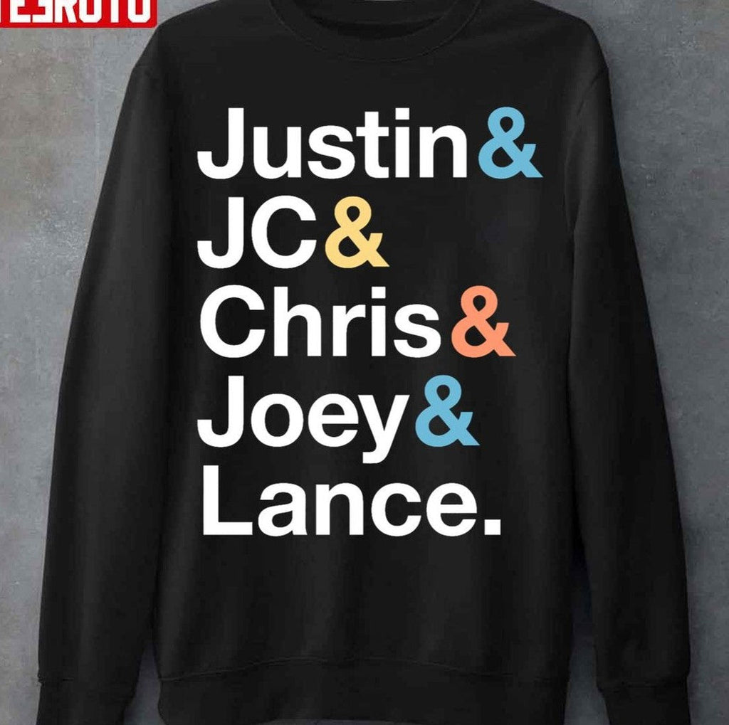 Nsync Names &amp; Ampersand Style Fitted Scoop Unisex T-Shirt