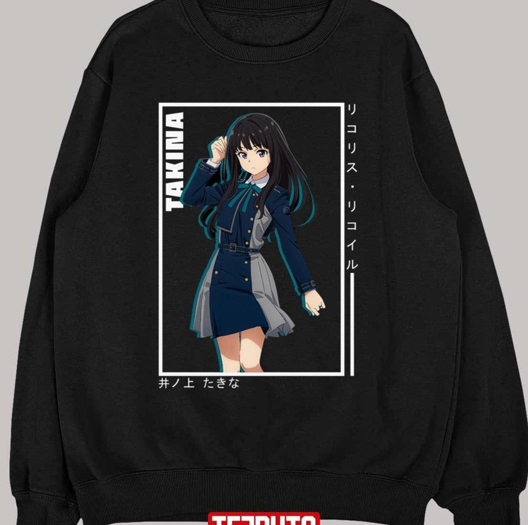 Black Hair Takina Anime Lycoris Recoil Unisex T-shirt