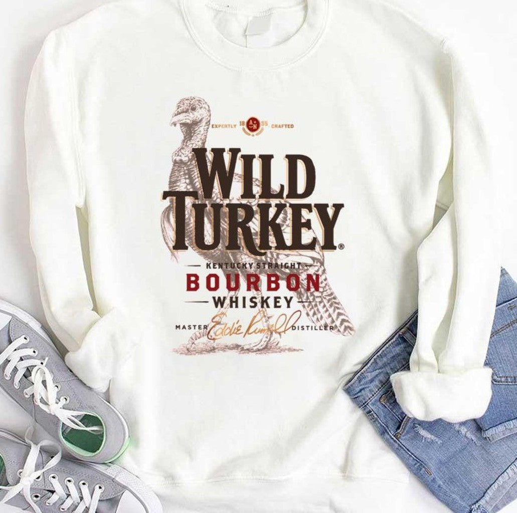 Retro Wild Turkey Kentucky Straight Bourbon Whiskey Unisex Hoodie