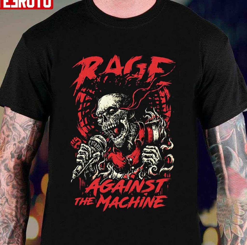 Skeleton Singing Rage Against the Machine Art Unisex T-Shirt