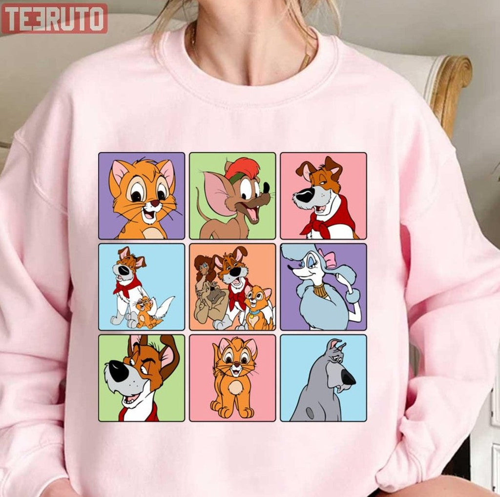 Oliver And Dodger Multiple Squares Oliver &amp; Company Unisex T-Shirt