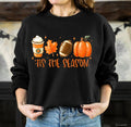 Tis The Season Football Sweatshirt, Fall Sweatshirt, Fall Season Shirt, Fall Football Shirt, Fall Crewneck Sweater, Game Day Shirt, Pumpkin, Full Size