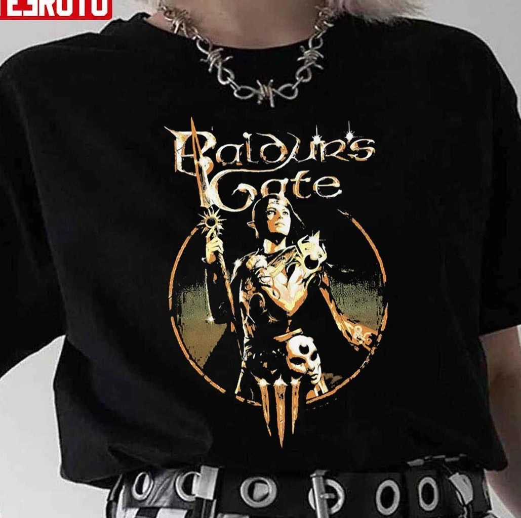 Baldurs Gate Vintage Rounded Scene Unisex T-Shirt