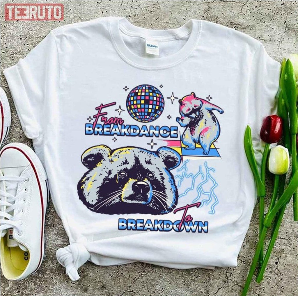Raccoon Meme From Breakdance To Breakdown Unisex T-Shirt