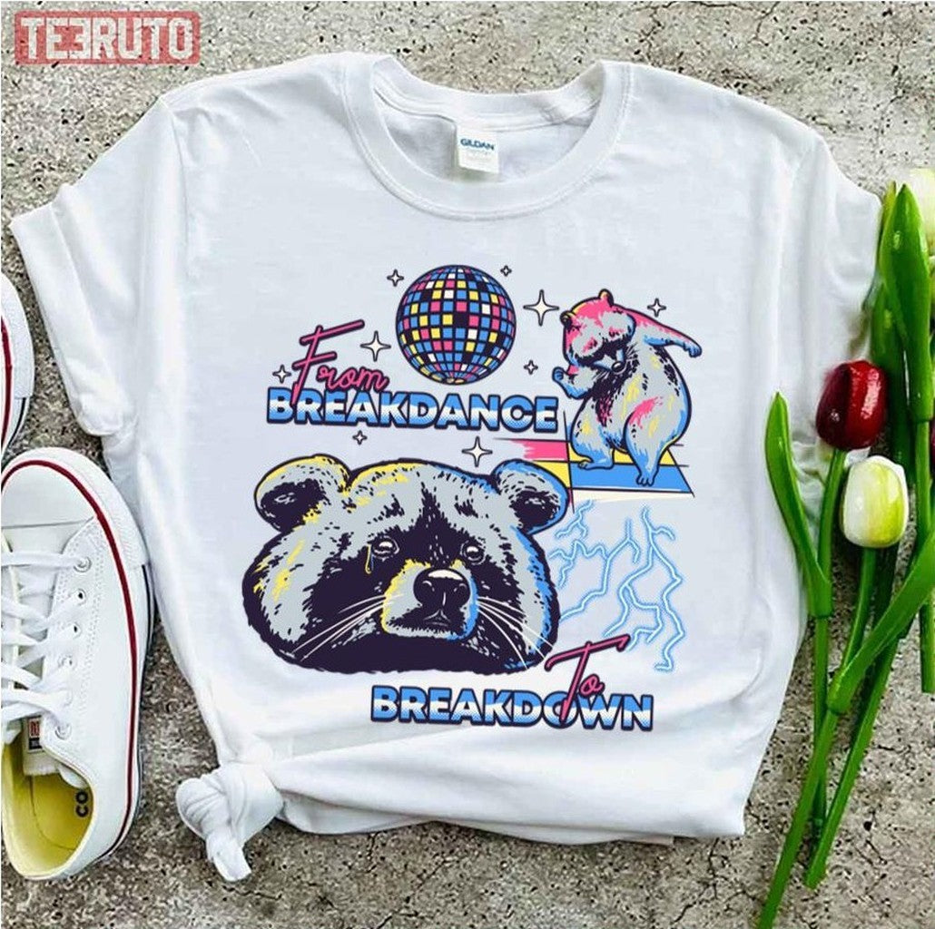 Raccoon Meme From Breakdance To Breakdown Unisex T-Shirt