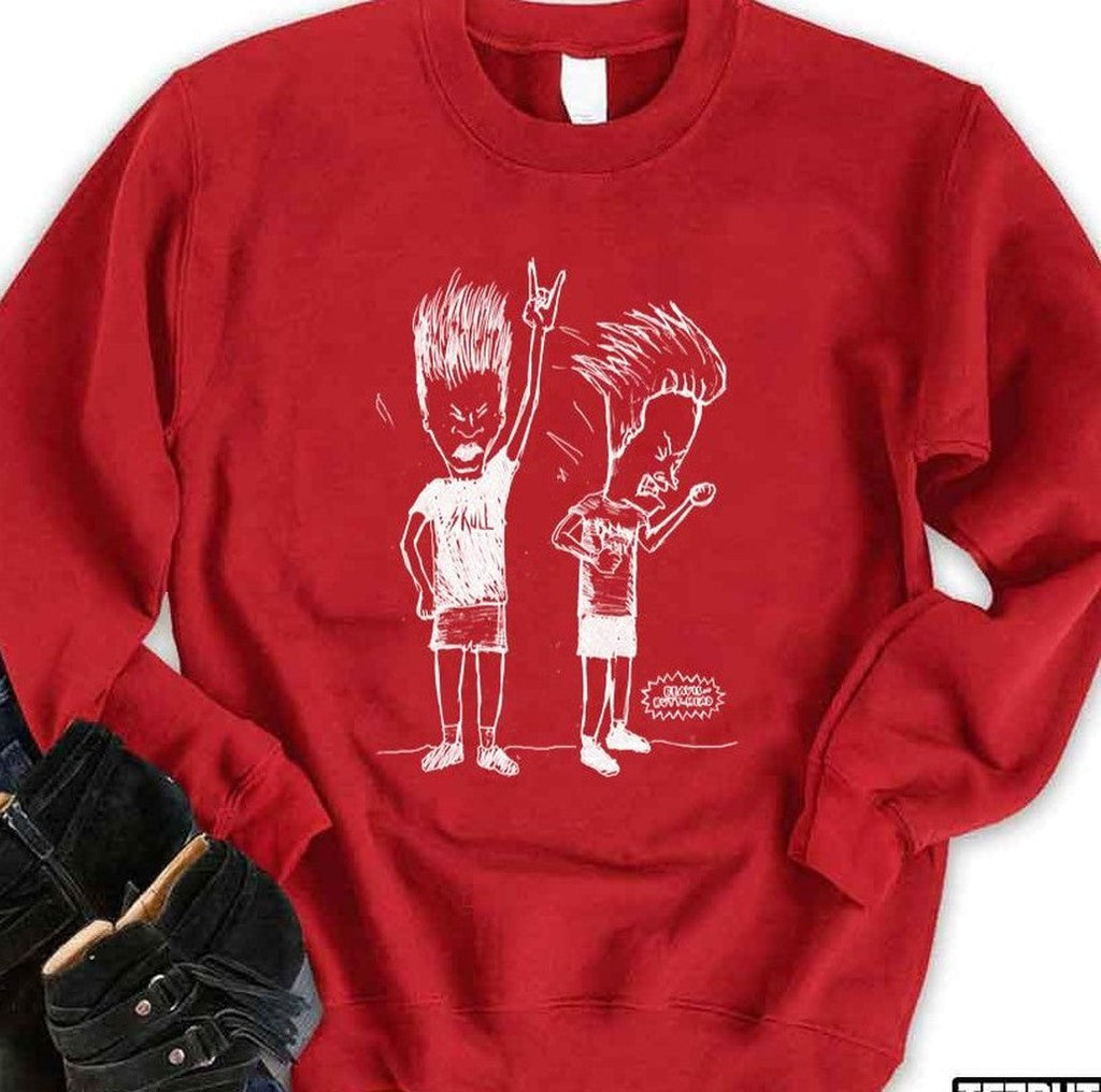 Beavis And Butthead Head Bang Sketch Graphic Funny Unisex T-Shirt
