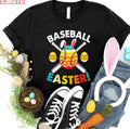 Retro Easter Bunny Baseball Love Easter Eggs Sport Lover Unisex T-shirt