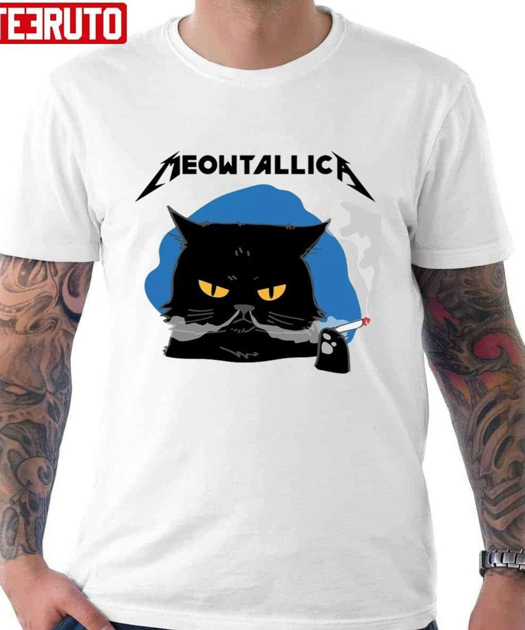 Smoking Cat Meowtallica Metalica Unisex Hoodie