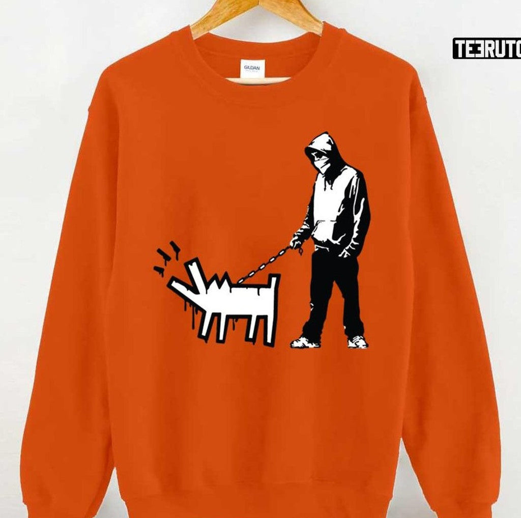 Banksy Thug With A Barking Dog! Unisex T-Shirt