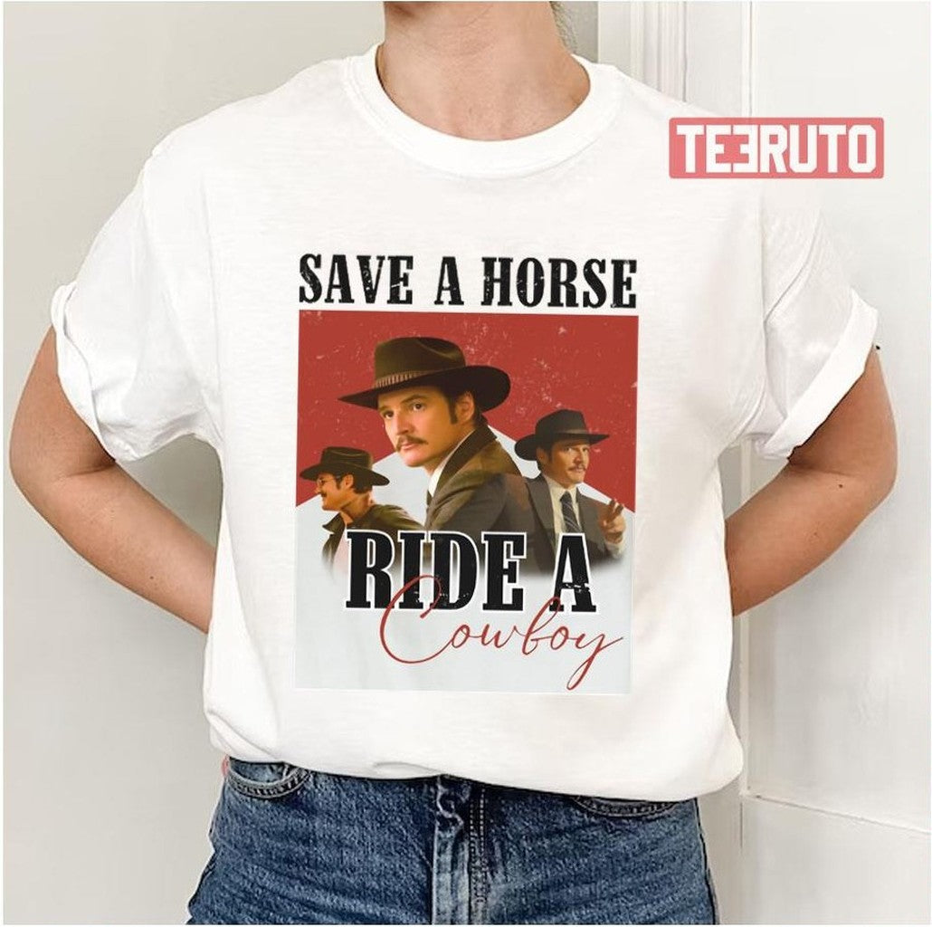 Save A Horse Ride A Cowboy Pedro Pascal I Love Whiskey Agent Kingsman Unisex T-Shirt