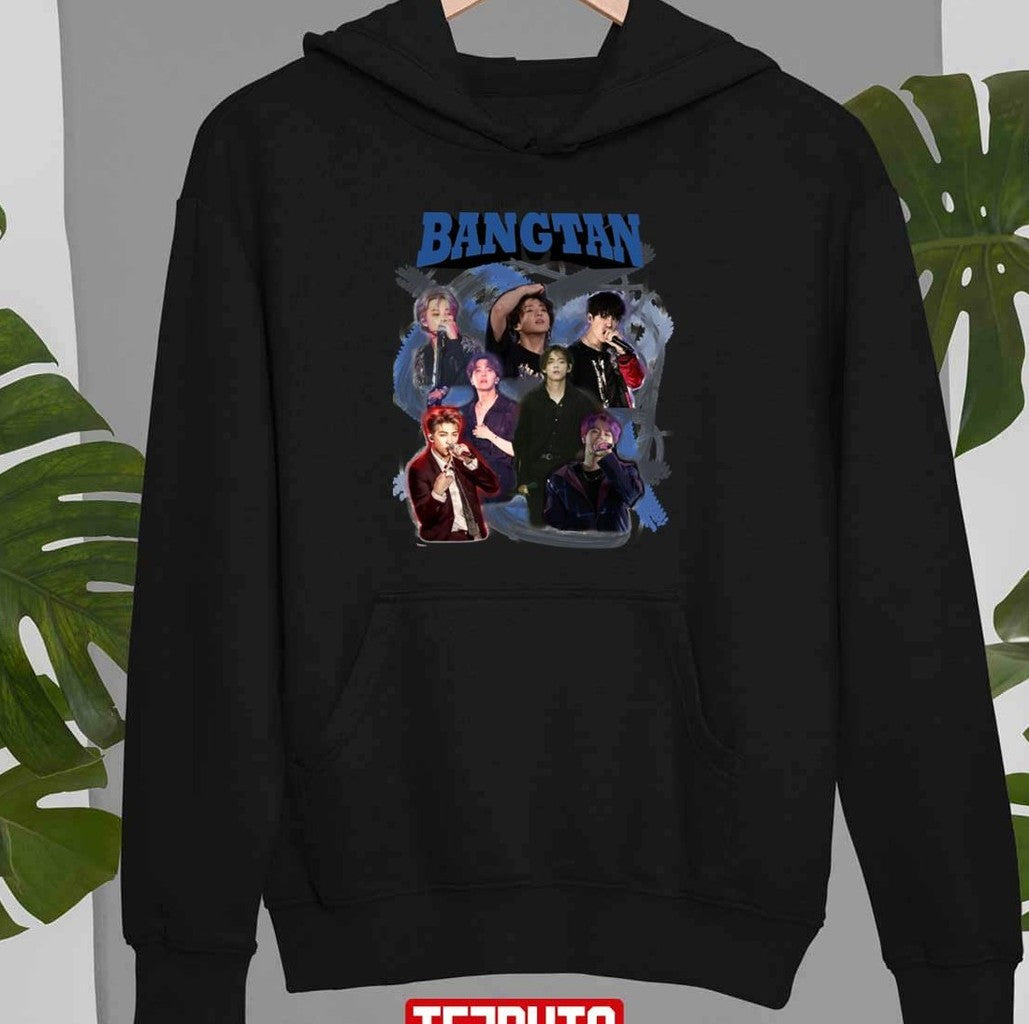 Bangtan BTS Kpop Boys Band Army Fan Bootleg Vintage Homage 90s Unisex Sweatshirt Hooded