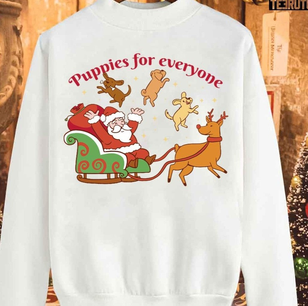 Santa's Sliding Puppies Bringing Joy To Everyone This Christmas Unisex Sweatshirt