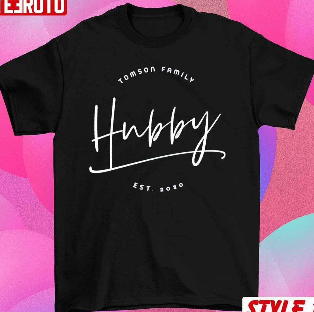 Personalize Family Name Hubby Wifey Husband And Wife Matching Couple Valentine T-Shirt