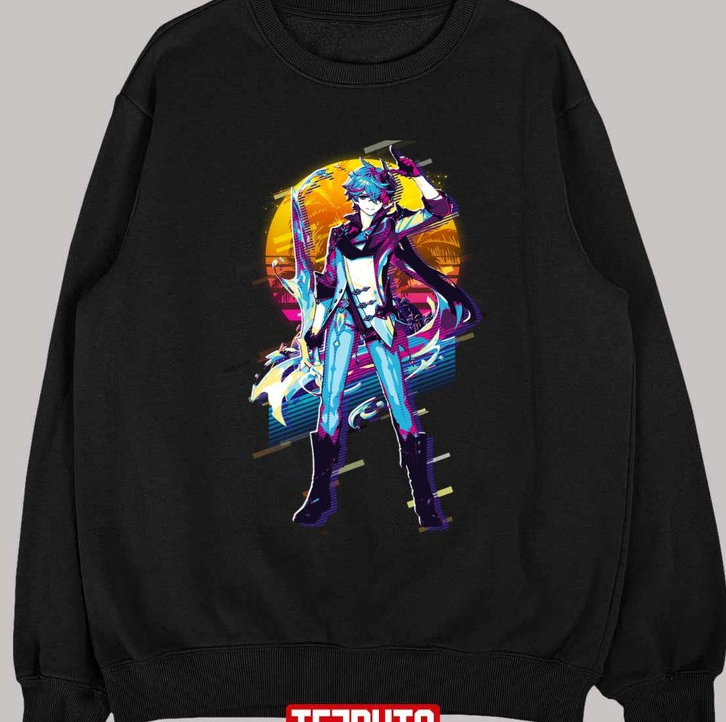 Tartaglia Genshin Impact 80s Retro Unisex T-shirt