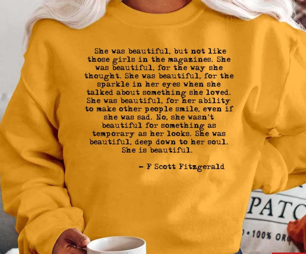 She Was Beautiful F Scott Fitzgerald Unisex T-Shirt