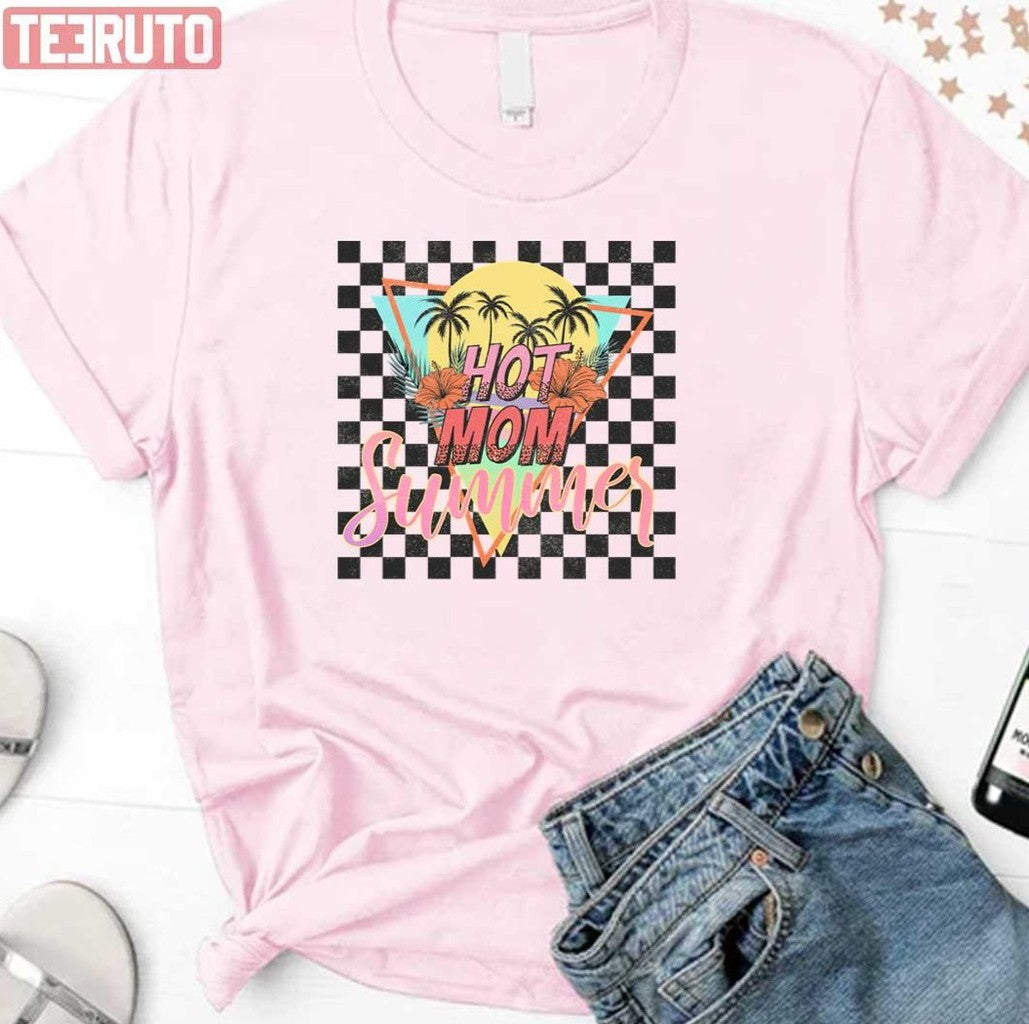 Retro Hot Mom Summer Chess Black And White Pattern Unisex Sweatshirt