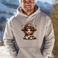 Military Highland Cow Hoodies - American Flag
