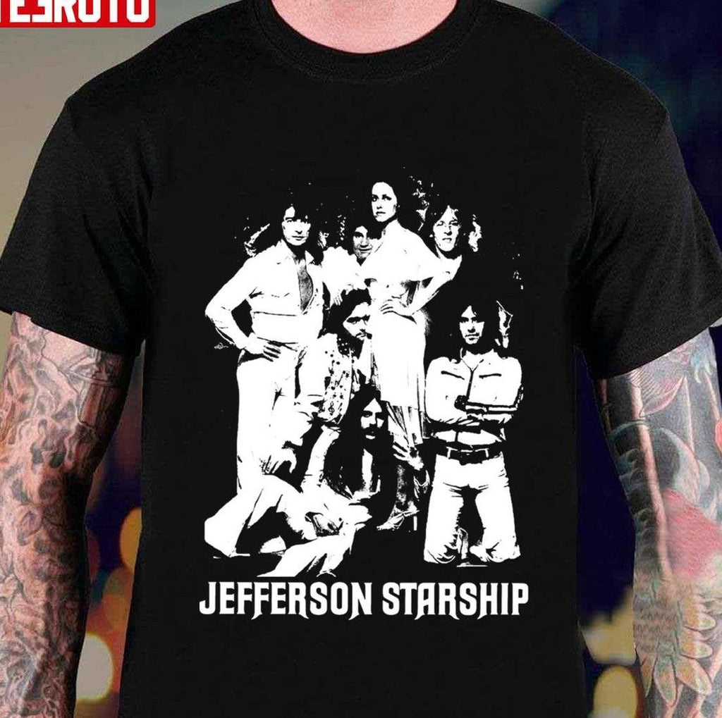 Picture Vintage American Music Band Jefferson Starship Bw Graphic Unisex T-Shirt