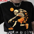 Skeleton Playing Basketball Unisex T-Shirt