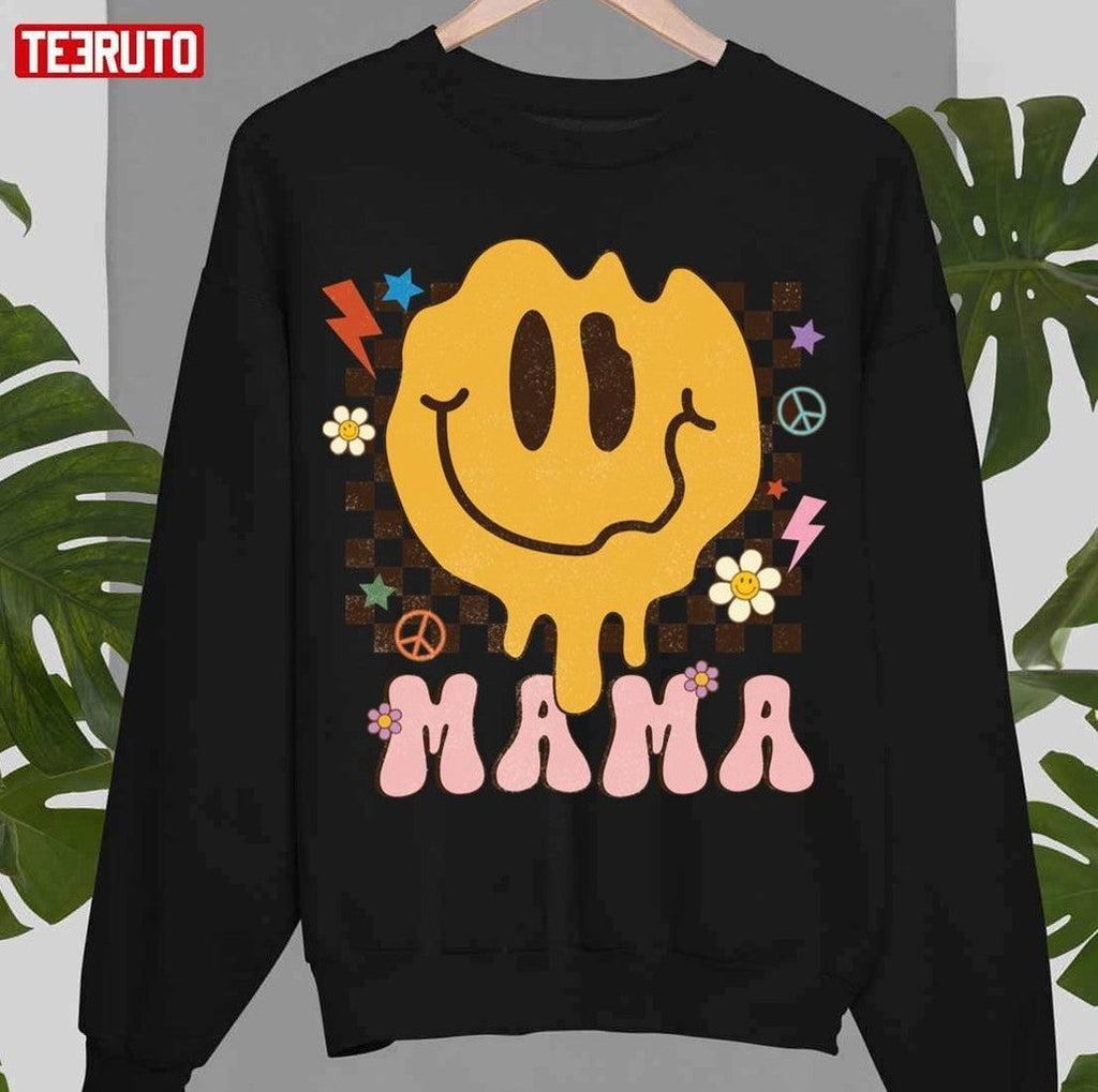 Retro Hippie Mama Smiley Design Unisex T-Shirt