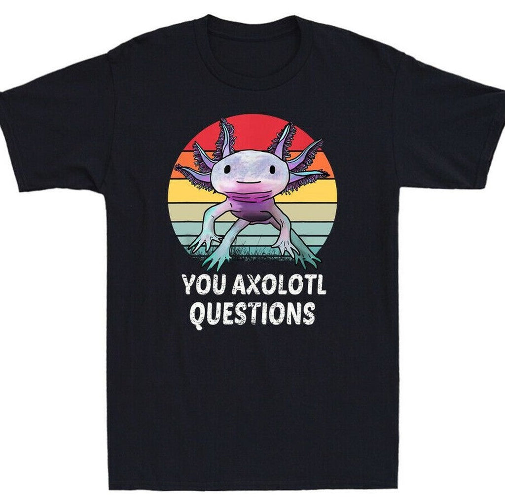 Retro 90s Axolotl Questions Funny Animal Lovers Unisex T-Shirt
