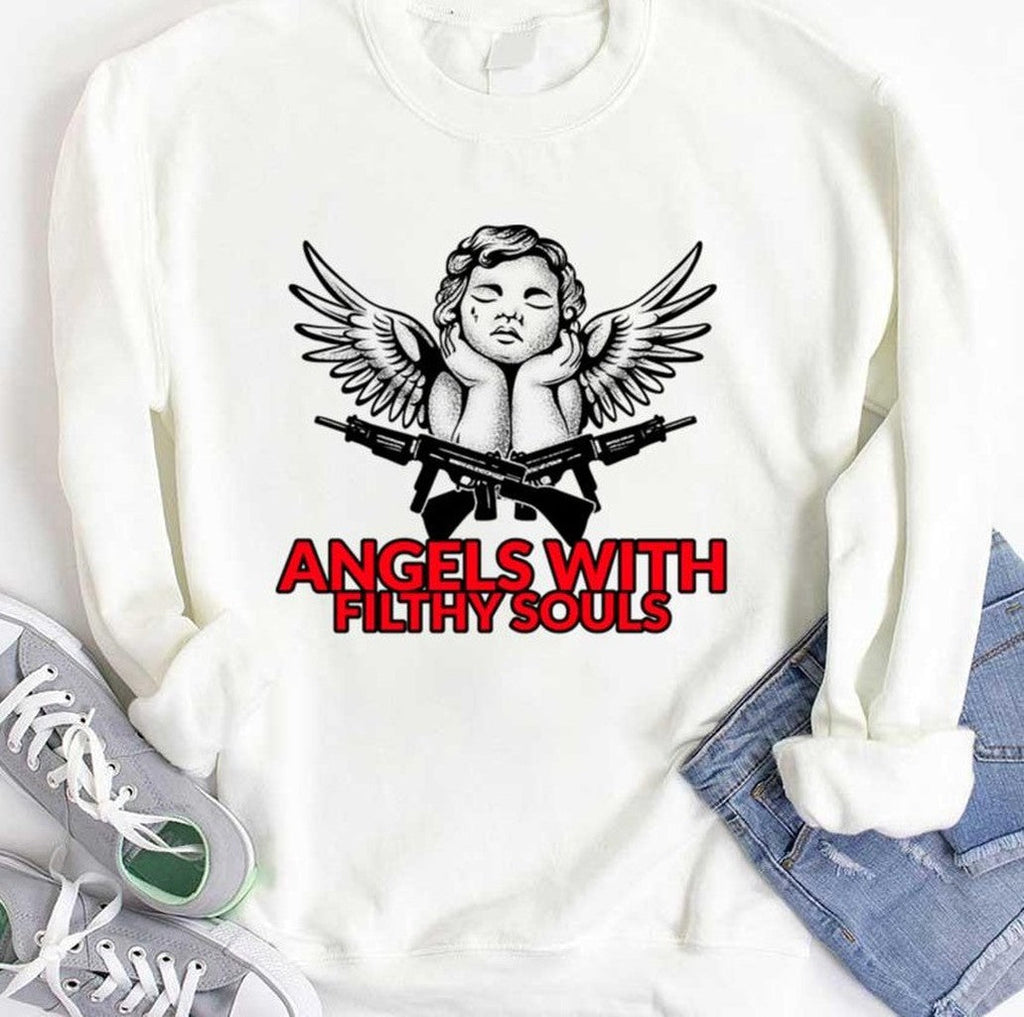 Angels With Filthy Souls Gangster Gun Design Unisex T-shirt